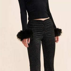 Urban Outfitters Apolonia Velvet Sparkle Flare Pant Small NWT